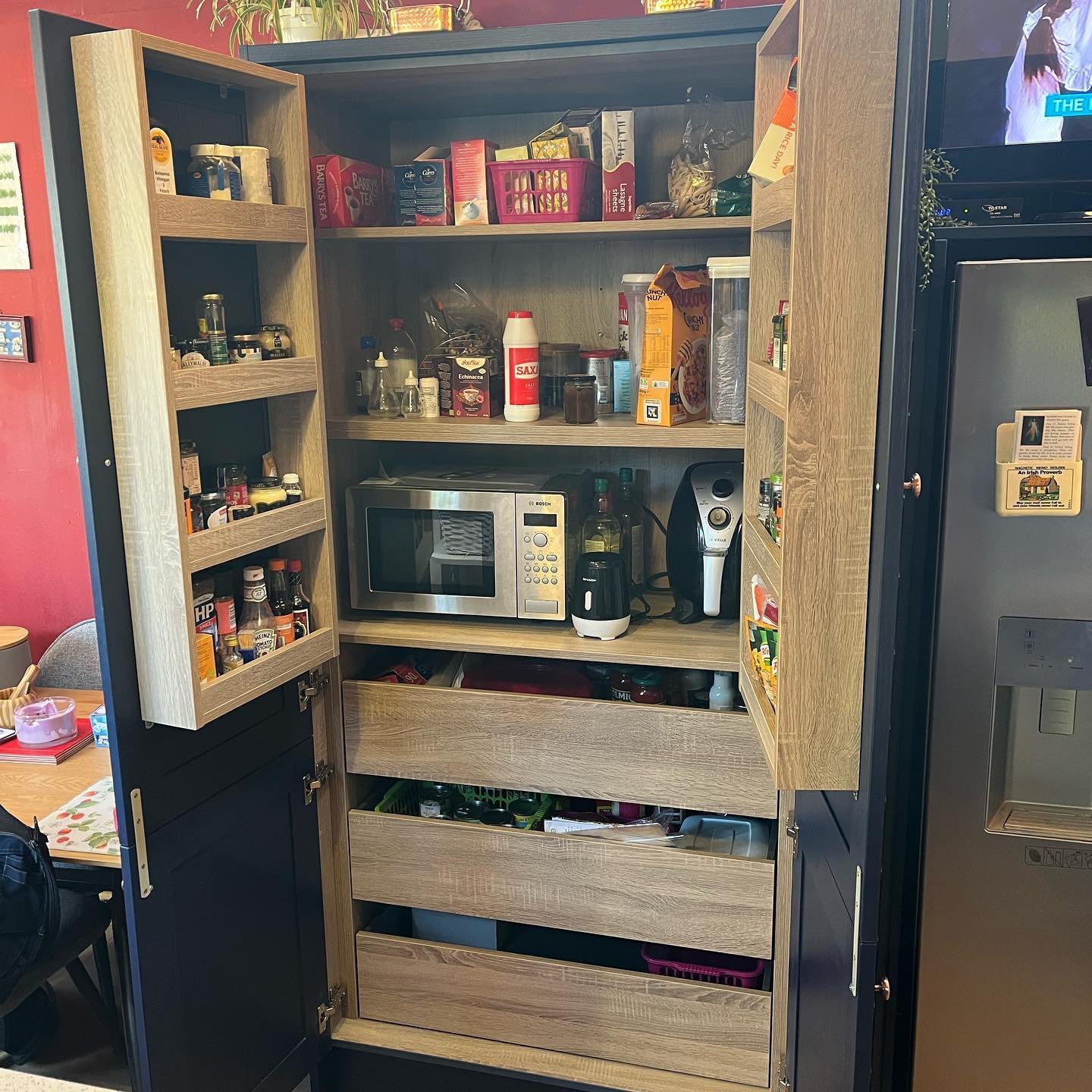 Bastille Door in Marine Blue with Starlite White Quartz Worktops & Double Belfast Sink | Dublin image 5