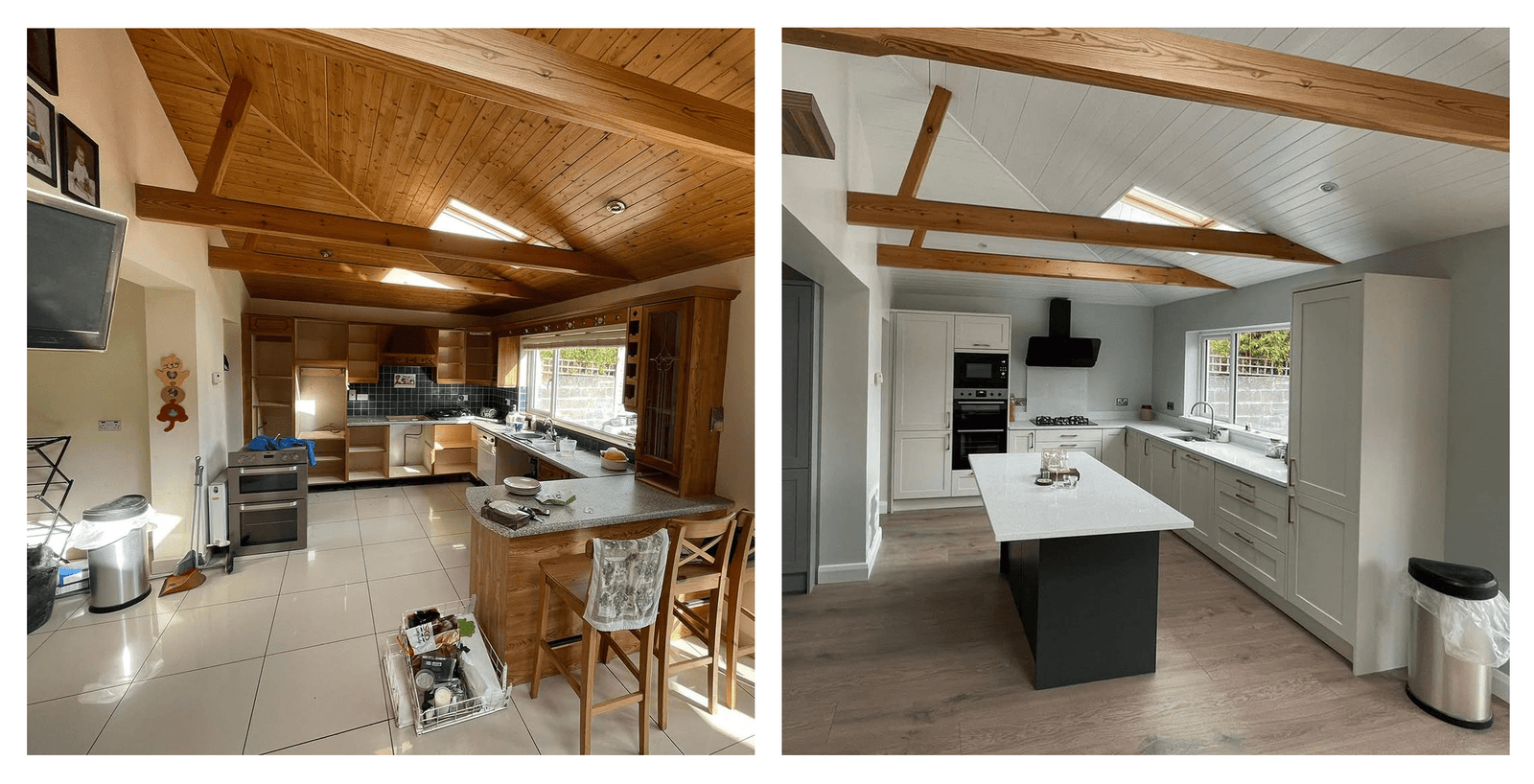 Contemporary Shaker Kitchen Transformation with Tri-Colour Design | Dublin image 2