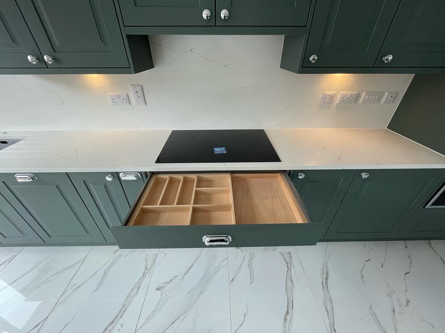 Heritage Green Chatham Shaker Kitchen with Quartz Island | Dublin image 2