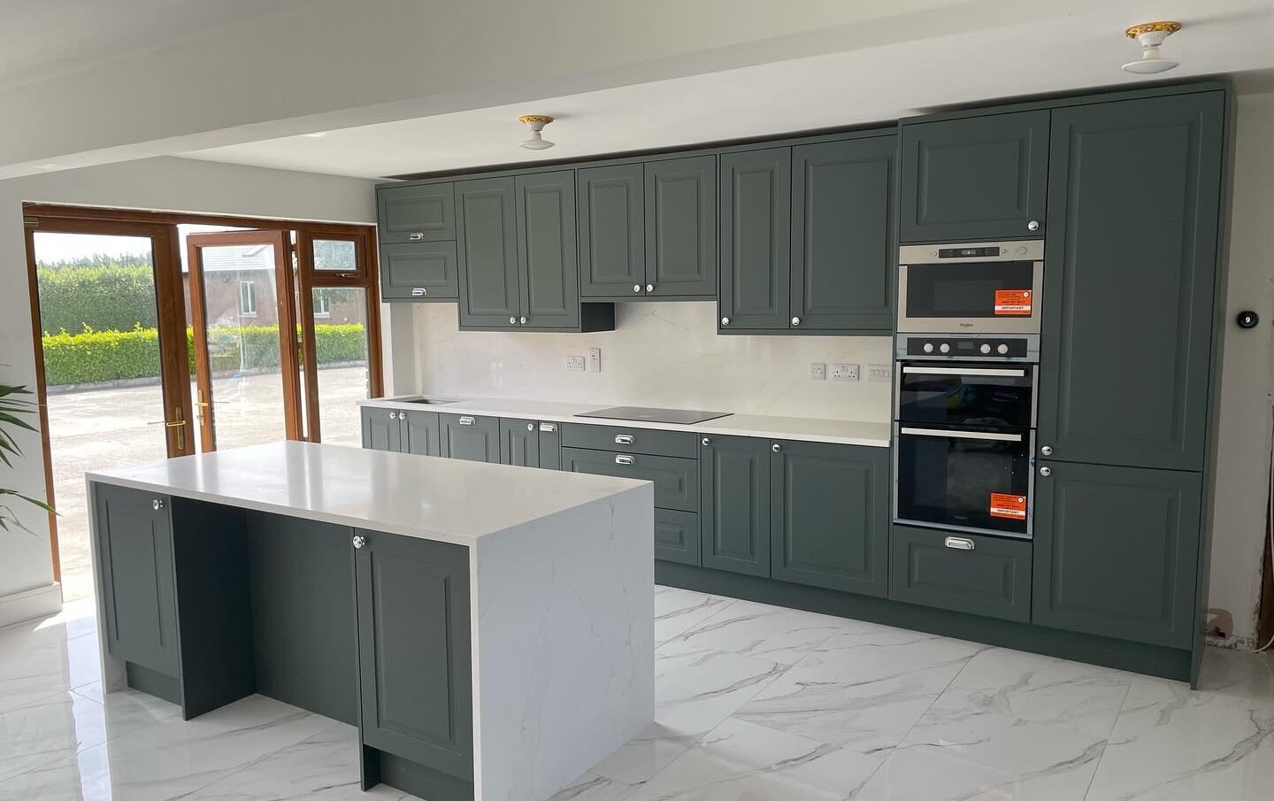 Heritage Green Chatham Shaker Kitchen with Quartz Island | Dublin