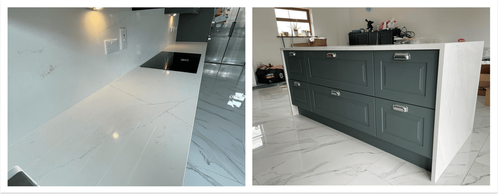 Heritage Green Chatham Shaker Kitchen with Quartz Island | Dublin image 3