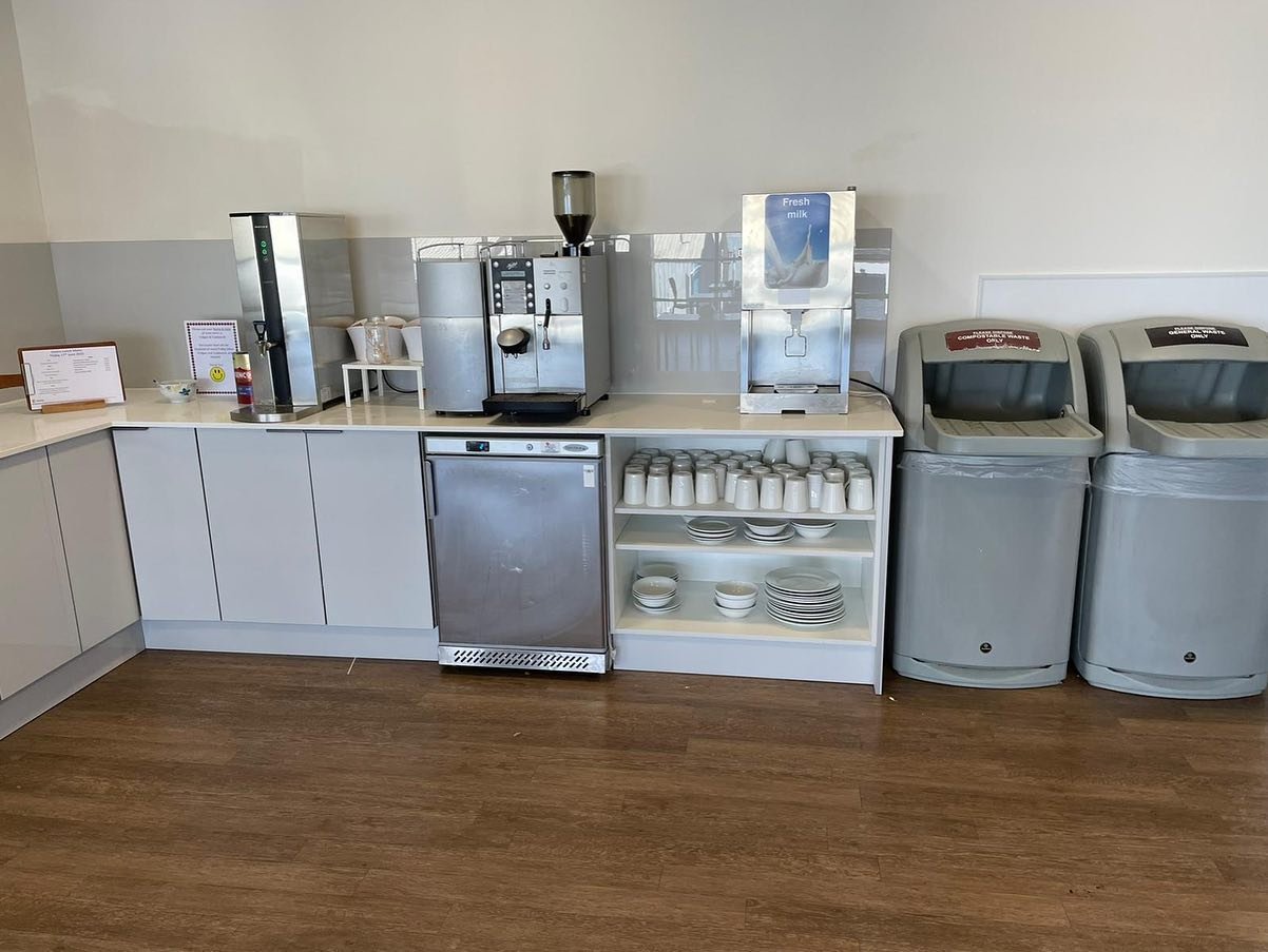 Modern Office Canteen Fit-Out with Phoenix Gloss Light Grey | Dublin image 4