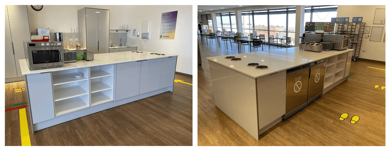Modern Office Canteen Fit-Out with Phoenix Gloss Light Grey | Dublin image 3