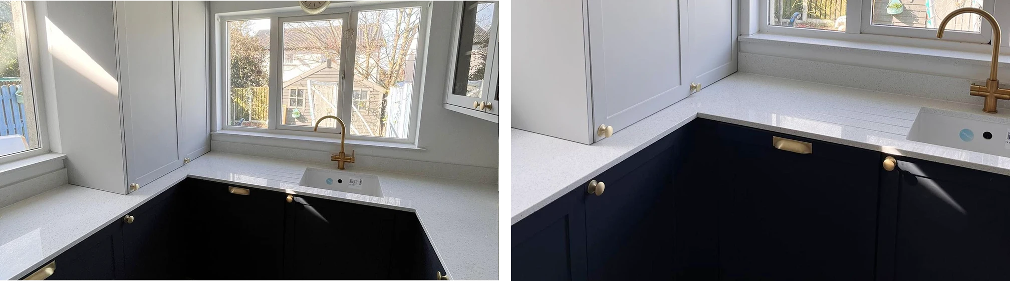 Modern Shaker U-Shaped Fitted Kitchen in Indigo & Light Grey image 3