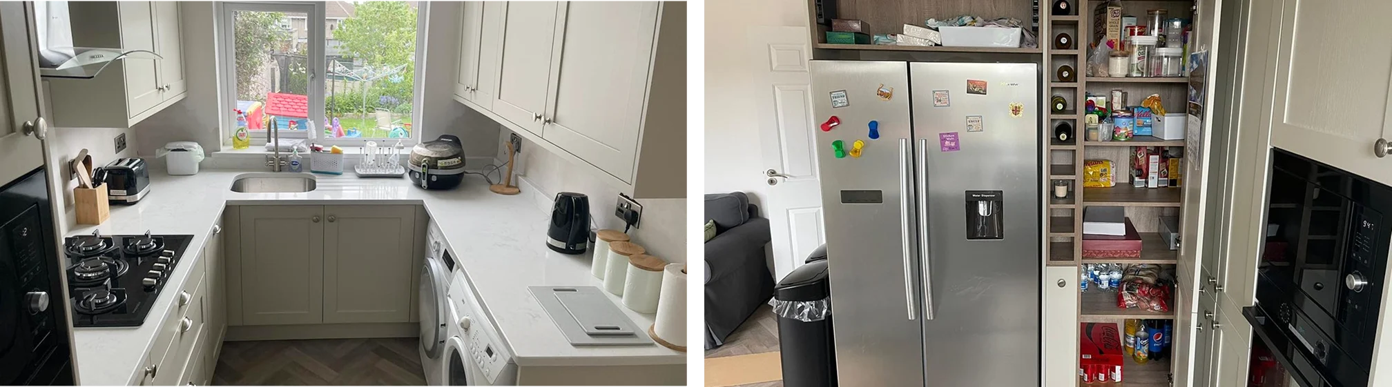 Painted Shaker U-Shaped Fitted Kitchen in Mussel image 2