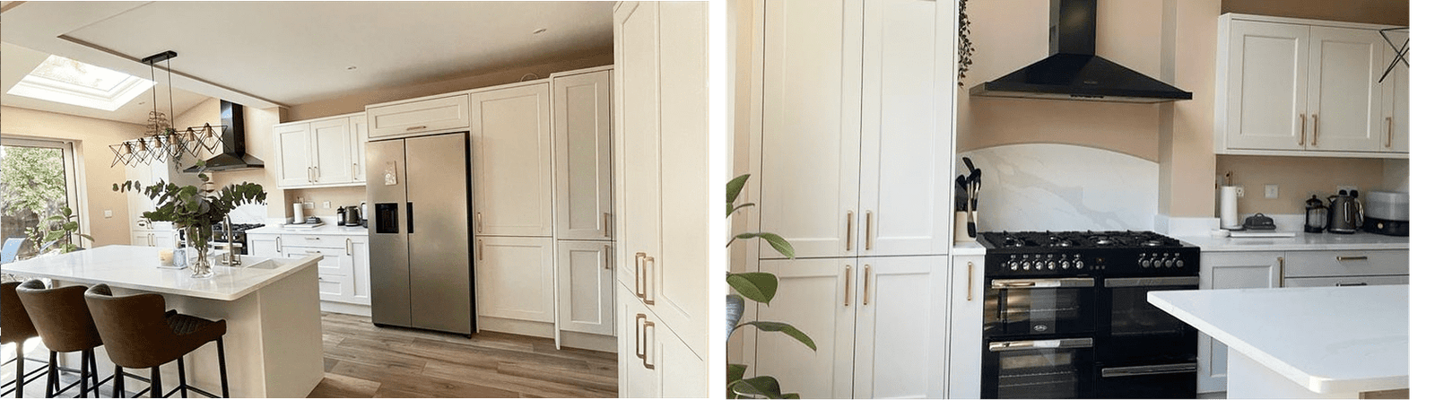 Shaker One-Wall Fitted Kitchen with Island and Quartz image 3